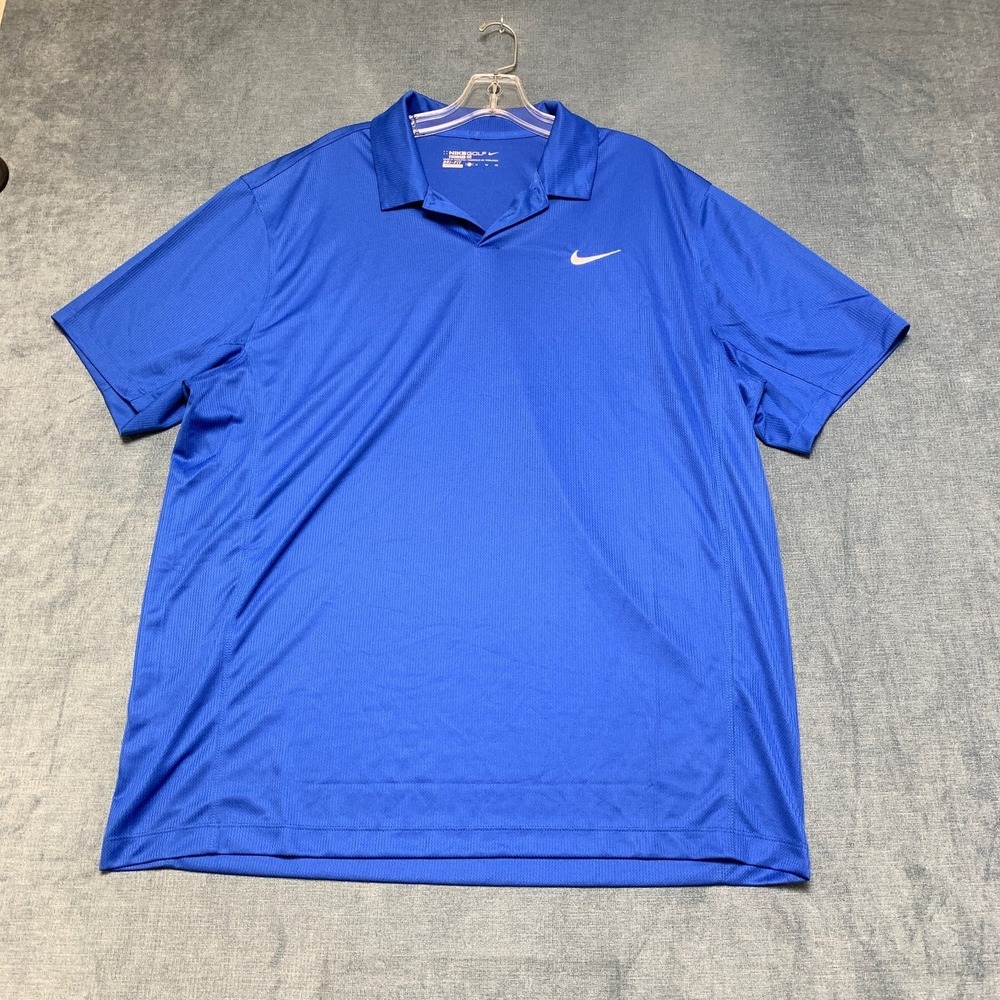 Nike Golf Dri Fit Polo Shirt Mens XL Royal Blue Standard Fit Tennis Performance